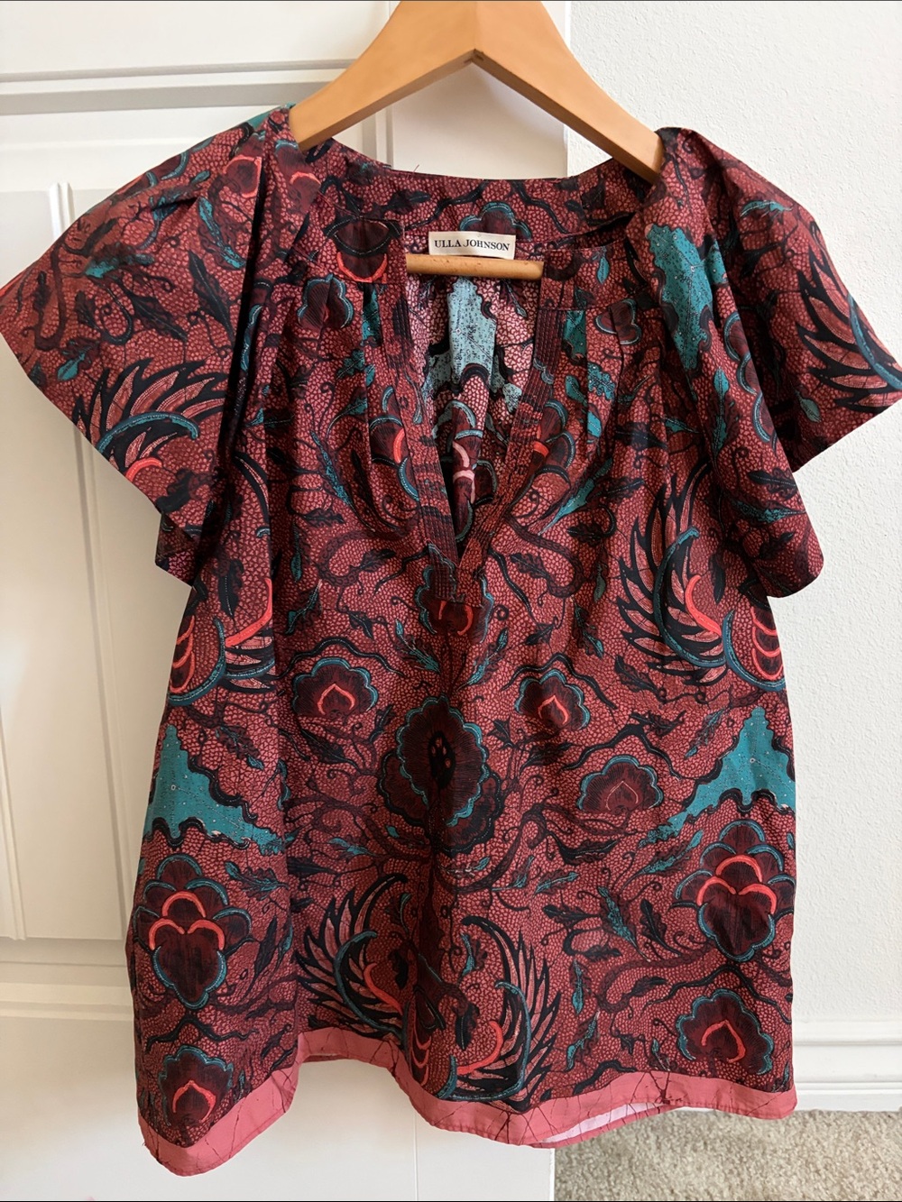 ULLA JOHNSON INEZ Top- CARMINE Size 2 New